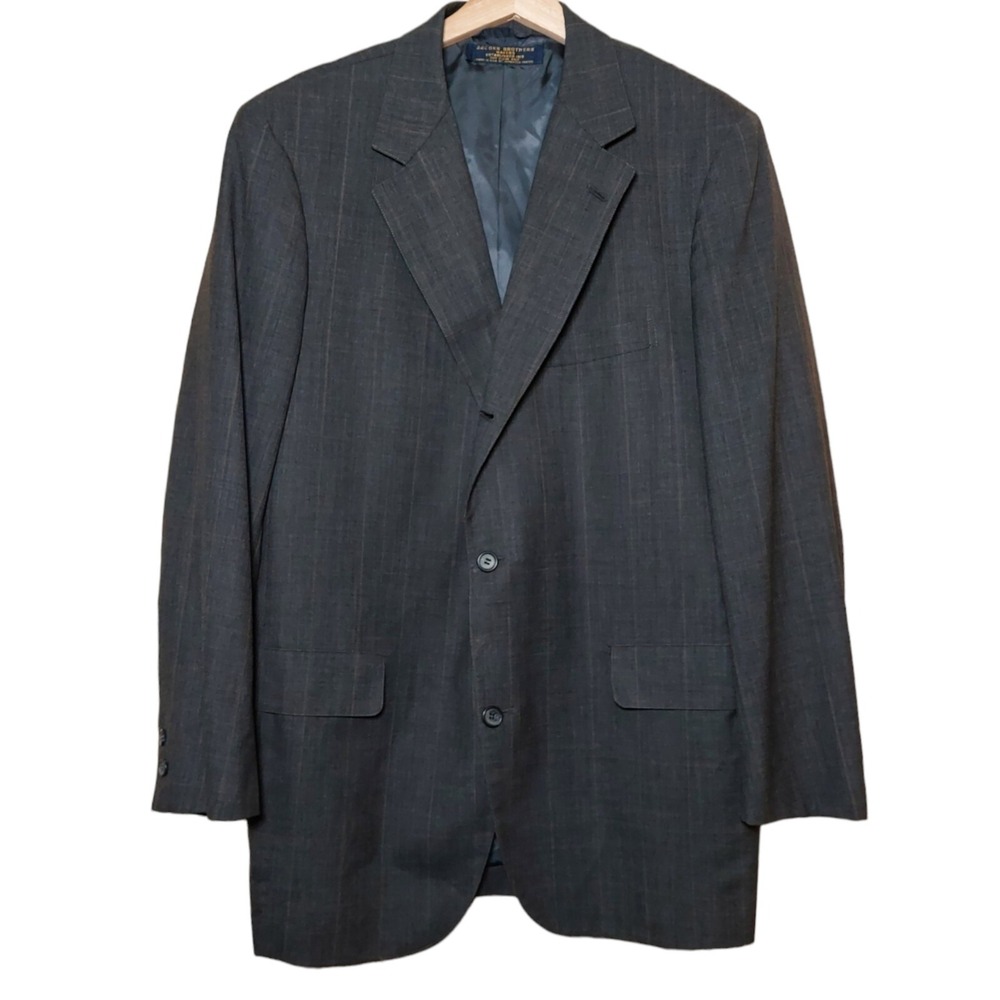 Brooks Brothers Mens Suit Jacket 42/36 L Gray Wool Blazer Coat Preppy‎